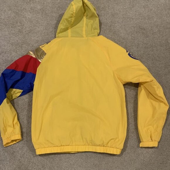 ( 2-piece) 8IGHTH DSTRKT Mens L Hooded Windbreaker Metallic Jacket Hoodie Yellow - Picture 2 of 6